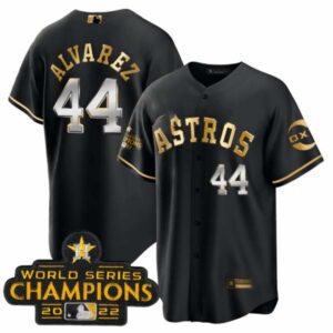Yordan Álvarez Houston Astros Black Gold Rush Jersey – All Stitched