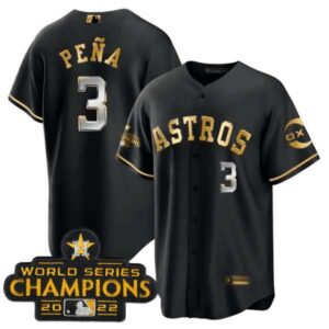 Jeremy Pena Houston Astros Black Gold Rush Jersey – All Stitched