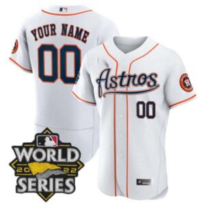 Houston Astros White Custom World Series Patch Jersey – All Stitched