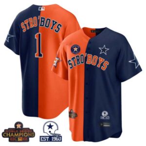 Houston Astros Dallas Cowboys Split Baseball Jersey – All Stitched