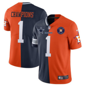 Dallas Cowboys Houston Astros Split Football Jersey – All Stitched