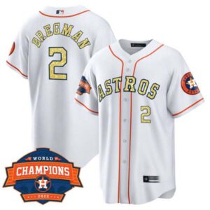 Men’s Houston Astros Special White Gold 2022 World Series Champions Patch Jersey – All Stitched