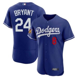Kobe Bryant Lakers Patch Dodgers Flex Base Jersey – All Stitched