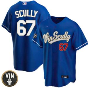 Vin Scully Patch Gold Trim Limited Jersey – All Stitched