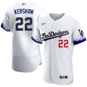 Los Angeles Dodgers City Connect White Gold Jersey – All Stitched