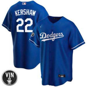 Los Angeles Dodgers Vin Scully Patch Alternate Jersey – All Stitched