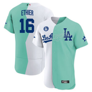 Los Angeles Dodgers Flex Base White Green 2022 MLB All-Star Celebrity Softball Game Split Jersey – All Stitched