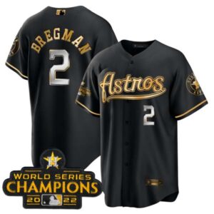 Men’s Astros Champions & Throwback Patch Gold Jersey V2 – All Stitched