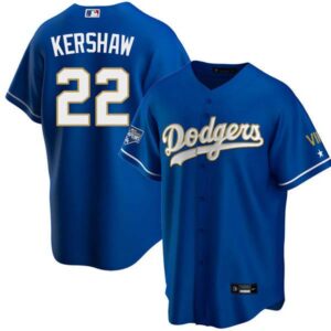 Los Angeles Dodgers 2020 Championship Gold Trim Cool Base Navy Jersey – All Stitched