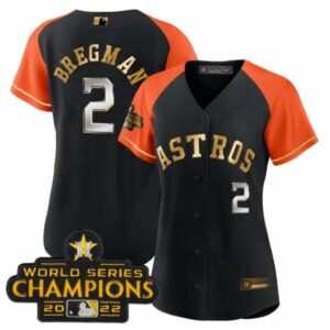 Women’s Astros 2023 Gold Alternate Baseball Jersey – All Stitched