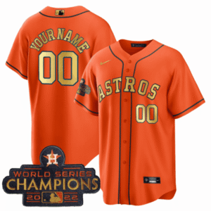 Astros 2023 Champions Orange Gold Custom Jersey – All Stitched