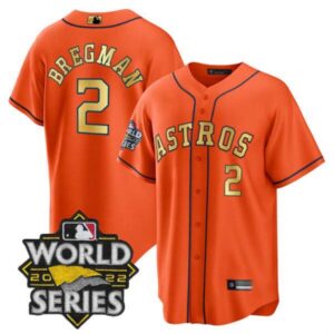 Astros 2023 World Series Orange Gold Jersey – All Stitched