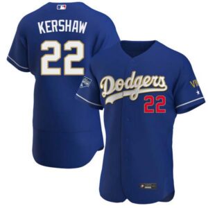 Los Angeles Dodgers 2020 Championship Gold Trim Flex Base Navy Jersey – All Stitched