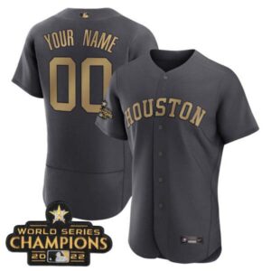 Houston Astros Charcoal 2023 Champions Custom Jersey – All Stitched