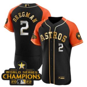 Men’s Astros 2023 Gold Alternate Flex Base Jersey – All Stitched