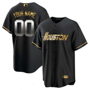 Astros Gray & Black Gold Special Custom Jersey – All Stitched