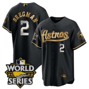 Men’s Astros World Series & Throwback Patch Gold Jersey V2 – All Stitched