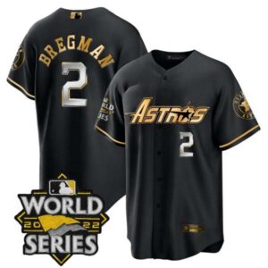Men’s Astros World Series & Throwback Patch Gold Jersey – All Stitched