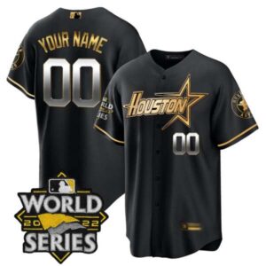 Astros World Series Black Gold Special Custom Jersey – All Stitched