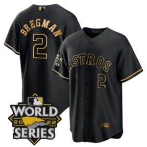 Men’s Astros 2022 World Series Gold Limited Jersey – All Stitched