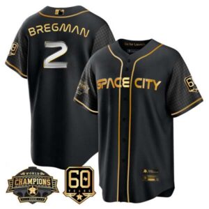 Men’s Houston Astros Space City 2022 Champions & 60th Anniversary Patch Jersey – All Stitched