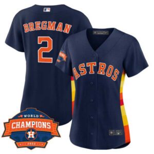 Women’s Houston Astros Alternate Navy 2022 Champions Limited Player Jersey – All Stitched
