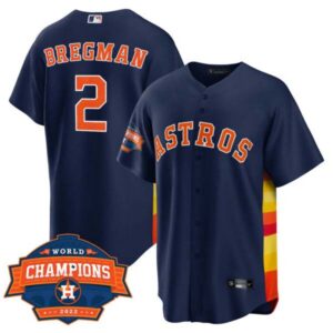 Men’s Houston Astros Alternate Navy 2022 Champions Limited Player Jersey – All Stitched
