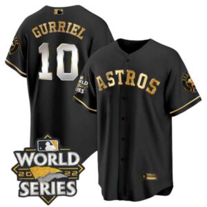 Yuli Gurriel Houston Astros 2022 World Series Black Gold Jersey Limited – All Stitched