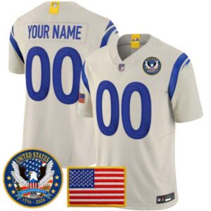 Los Angeles Rams 2025 “United States 250th Anniversary Patch” Vapor Limited Custom Jersey – All Stitched