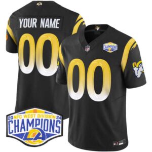 Los Angeles Rams 2024 NFC West Division Champions Vapor Limited Custom Jersey – All Stitched