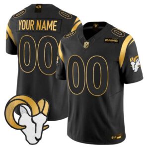 Los Angeles Rams 2024 Gold Vapor Limited Custom Jersey – All Stitched