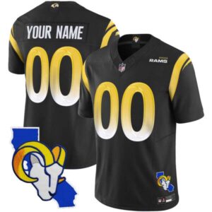 Rams California Patch Vapor Limited Custom Jersey – All Stitched