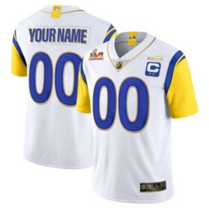 Los Angeles Rams Super Bowl Lvi Vapor Gold Trim Custom Jersey – All Stitched