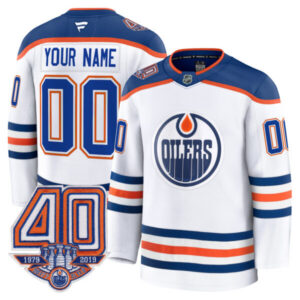 Edmonton Oilers 40th Anniversary Patch Premium Custom Jersey – All Stitched