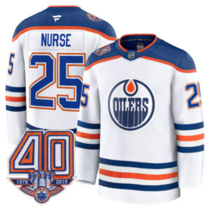 Men’s Edmonton Oilers 40th Anniversary Patch Premium Jersey – All Stitched