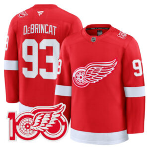 Men’s Detroit Red Wings 100th Anniversary Premium Jersey – All Stitched
