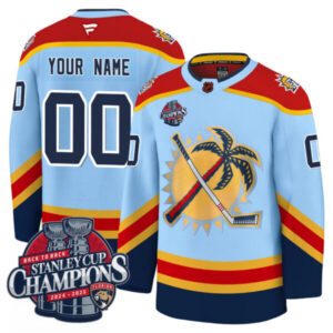 Florida Panthers 2025 Stanley Cup Back To Back Champions Premium Custom Jersey – All Stitched