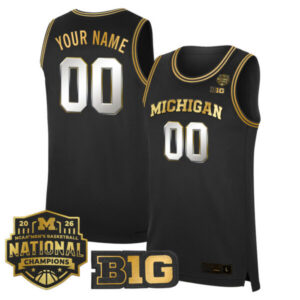 Michigan Wolverines 2026 National Champions Patch Basketball Custom Jersey – All Stitched