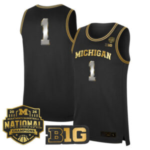 Men’s Michigan Wolverines 2026 National Champions Patch Basketball Jersey – All Stitched