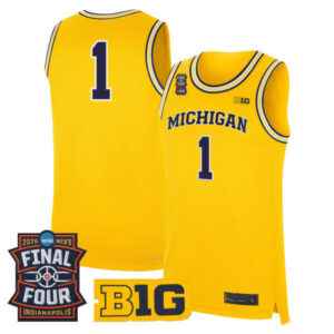Men’s Michigan Wolverines 2026 Final Four Patch Basketball Jersey – All Stitched
