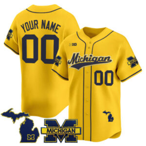 Michigan Wolverines 2025 Vapor Baseball Custom Jersey – All Stitched