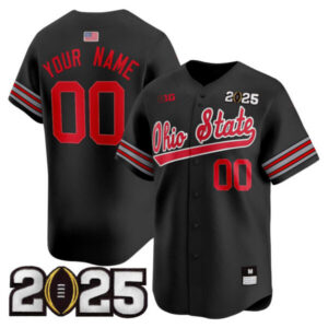 Ohio State Buckeyes ‘Heritage Stripe’ 2025 CFP Final Patch Vapor Baseball Custom Jersey V2 – All Stitched