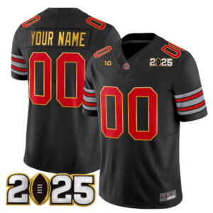 Ohio State Buckeyes ‘Heritage Stripe’ 2025 CFP Final Patch Gold Trim Vapor Limited Custom Jersey – All Stitched