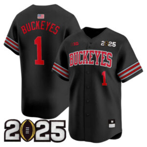 Men’s Ohio State Buckeyes ‘Heritage Stripe’ 2025 CFP Final Patch Vapor Baseball Jersey – All Stitched