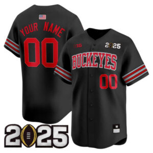 Ohio State Buckeyes ‘Heritage Stripe’ 2025 CFP Final Patch Vapor Baseball Custom Jersey – All Stitched