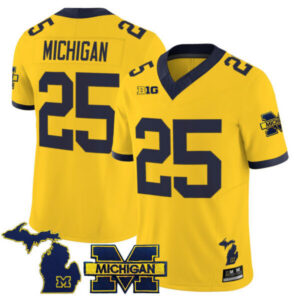Men’s Michigan Wolverines 2025 Vapor Limited Jersey – All Stitched