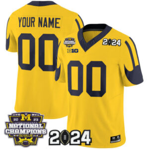 Michigan Wolverines 2024 CFP & National Champions Patch Vapor Limited Custom Jersey – All Stitched