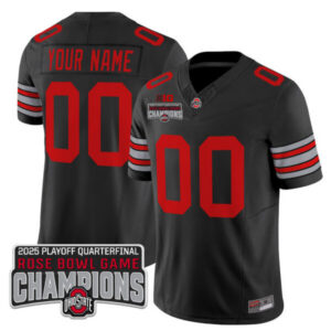 Ohio State Buckeyes ‘Heritage Stripe’ 2025 Playoff Rose Bowl Champions Patch Vapor Limited Custom Jersey – All Stitched