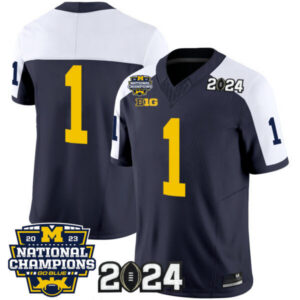 Men’s Michigan Wolverines 2023 National Champions Patch Vapor Jersey V5 – All Stitched