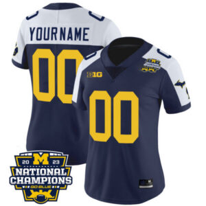 Michigan Wolverines 2023 National Champions Patch Vapor Custom Jersey V4 – All Stitched